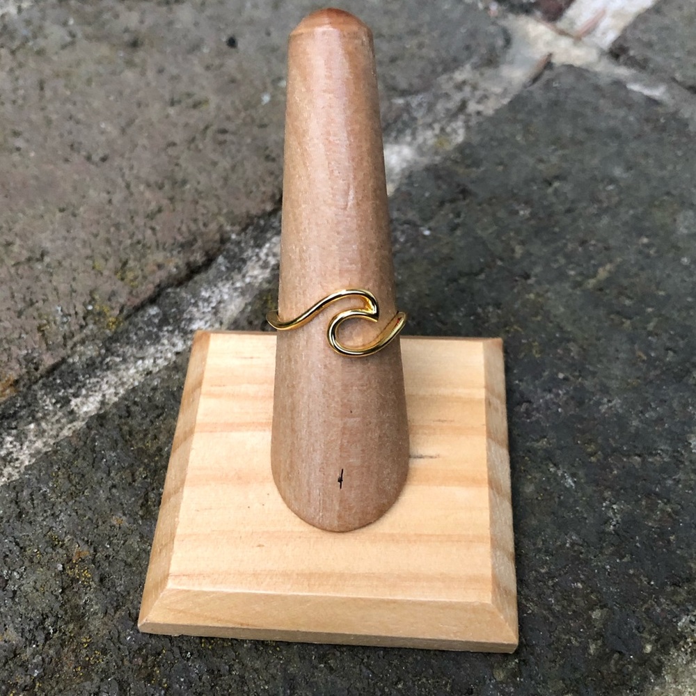 14K Gold over Sterling Silver Wave Ring